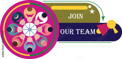 Join Our Team Creative Recruitment Badge Vector Design