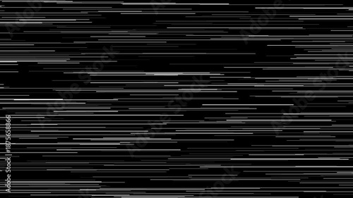 Abstract black and white background with moving horizontal speed lines