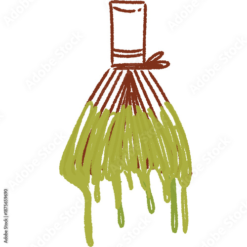 Matcha Whisk Hand Drawn Illustration Japanese Tea Ceremony