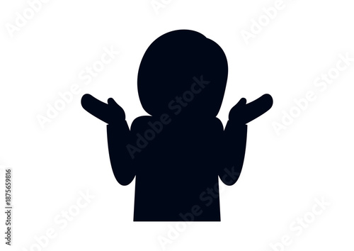 Woman person shrugging shoulders I don't know clueless I don't care funny emoji symbol sign icon vector illustration isolated flat