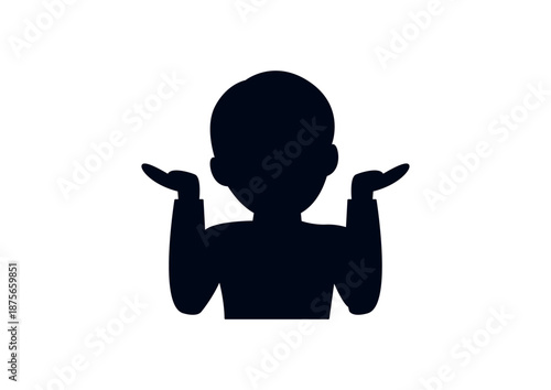 Woman person shrugging shoulders I don't know clueless I don't care funny emoji symbol sign icon vector illustration isolated flat