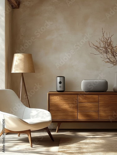 Modern minimalist home decor: a warm and comfortable living room.