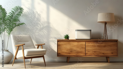 Modern minimalist home decor: a warm and comfortable living room.