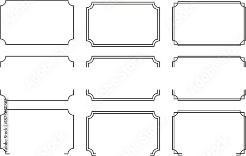 Collection of decorative rectangular frames with rounded corners