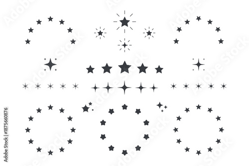 Collection of Star Icons and Sparkle Elements stars