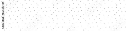Seamless pattern of small contour stars in doodle style. Simple background and texture on theme of night sky, space, astronomy, kids design