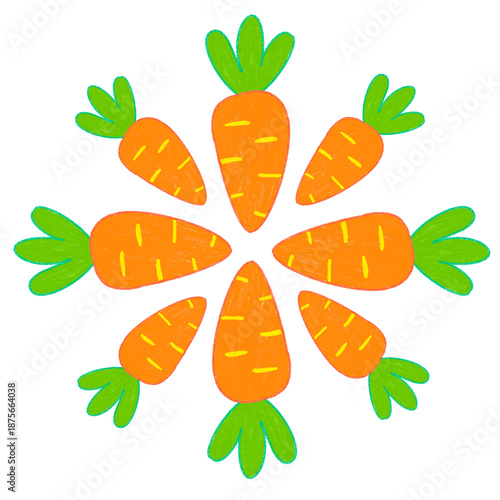 Carrot pattern background designed for seamless tiling, suitable for wallpapers, textiles, wrapping paper, and repeatable surface designs.