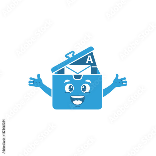 Exciting Mailbox Character Celebrating Delivery Joy, Fun Digital Illustration, Bright Environment, Playful Concept