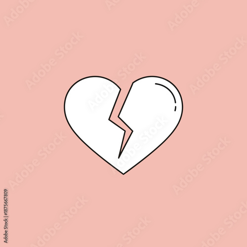 Broken Heart Symbolizing Sadness and Relationship Problems.