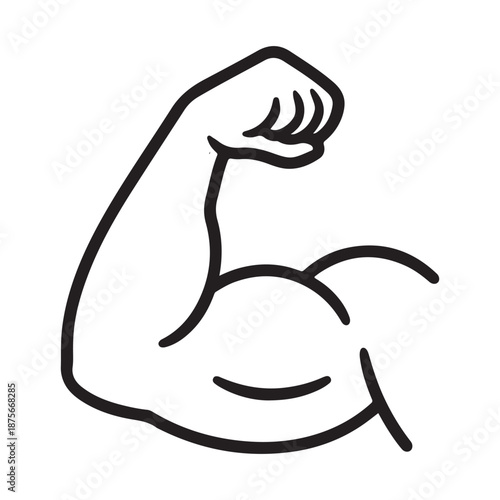 Strong Hand and Arm Muscle Outline Vector Symbol