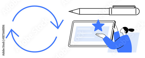 Digital workflows, e-signatures, document management, paperless solutions, signing tools, online productivity. User interacting with tablet for document signing and stylus for precision. E-signatures