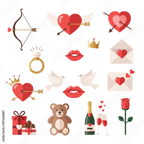 Valentines Day Clipart Elements and Symbols.