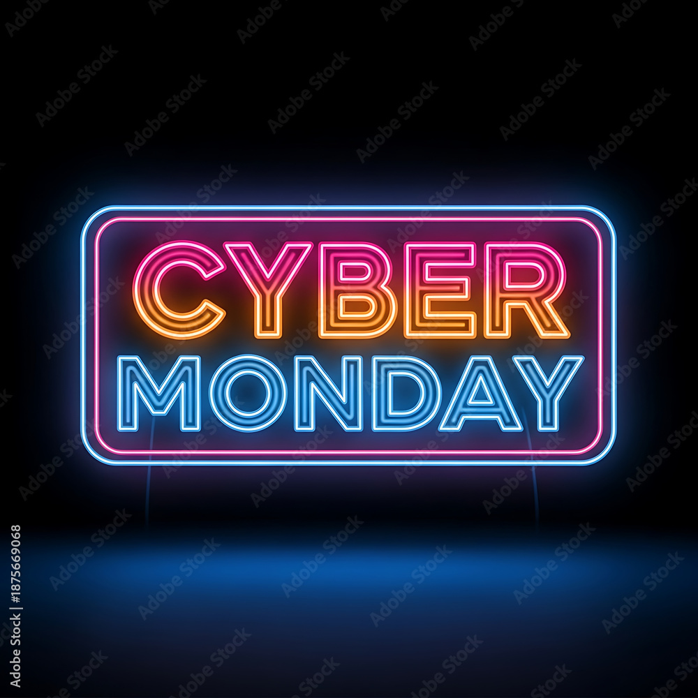 Obraz premium Cyber monday neon sign