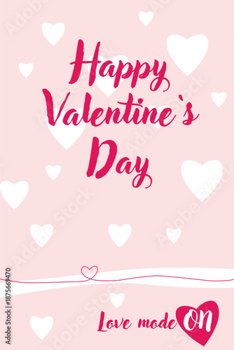 Happy Valentine’s Day Greeting Card with Hand Drawn Heart