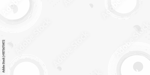 a white background with gray circles and dots