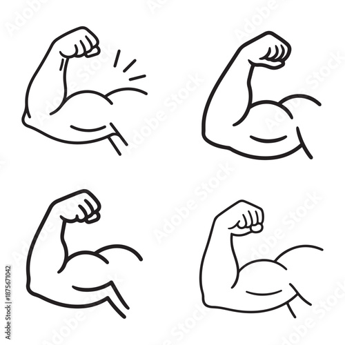 Strong Hand and Arm Muscle Outline Vector Symbol