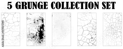 5 Vector Grunge Black Texture