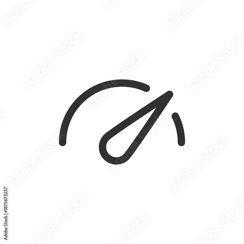 Speed gauge, linear icon. Performance level and speed measurement. Line with editable stroke.