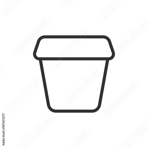 Plant pot, linear icon. Home gardening and indoor planting. Line with editable stroke.