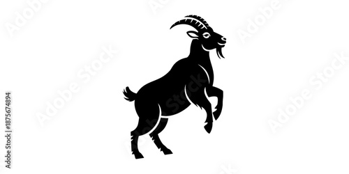 Goat Vector Illustration Collection - A stunning black and white collection of various goat silhouettes. Perfect for farm, nature, and animal-themed designs.