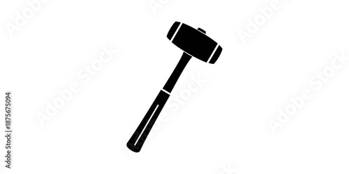 Hammer icon. Black, minimalist icon isolated on white background. Hammer simple silhouette. Web site page and mobile app design vector element.