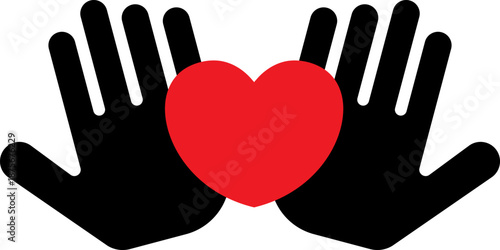 hands holding a red heart symbolizing love and care