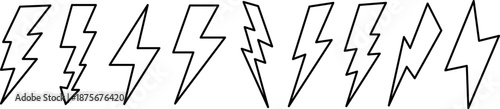 a set of black and white lightning bolt shapes