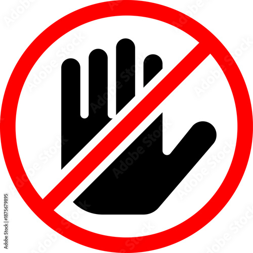 prohibition sign with hands crossed in red circle