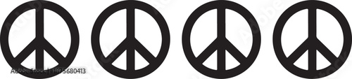 Simple graphic showing four universal signs of peace and nonviolence