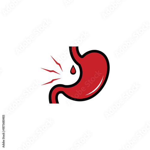Bleeding stomach ulcer illustration Vector