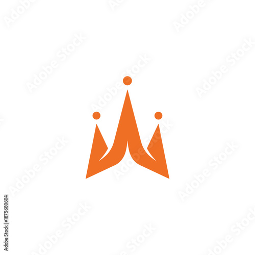 Orange crown logo design Vector