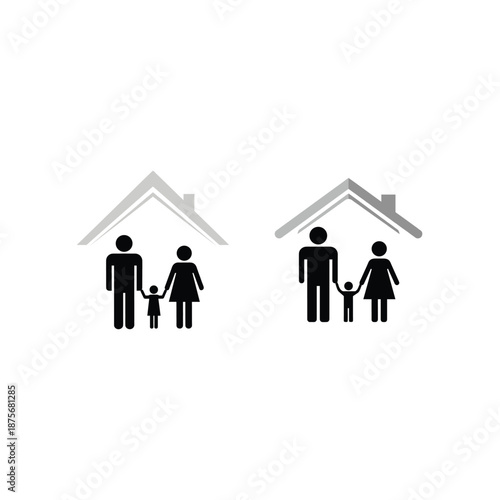 Family housing illustration with simple graphics Vector