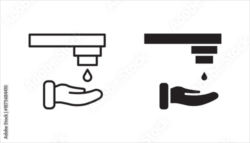 hand wash outline icon set, Thin line icon from cleaning collection. Editable vector isolated on white background