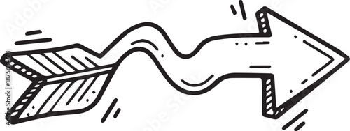 The Curved Arrow: An illustrative arrow with a feathered end, gracefully bending to guide the viewer, symbolizing direction, guidance and choices.