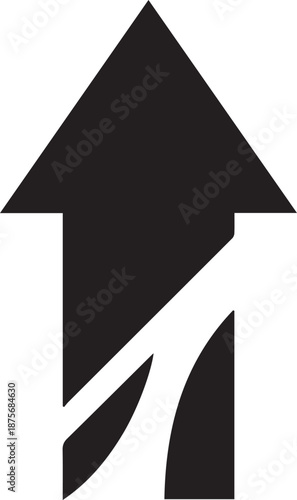 Arrow Upward: A stylized arrow points upwards, suggesting progress, growth, and forward momentum, conveying a sense of ambition and direction. 