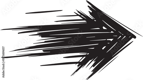 Dynamic Arrow: A powerful black arrow, drawn with dynamic strokes, signifies motion and direction. It embodies a bold statement of progress and guidance.