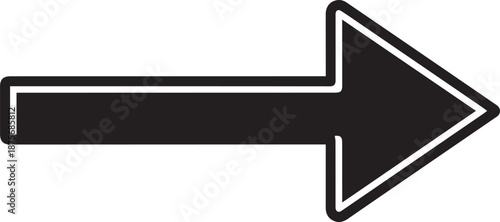 Arrow's Pointing Direction: A simple yet effective graphic of a bold black arrow pointing towards the right. Perfect for illustrating direction, guidance, and forward motion.