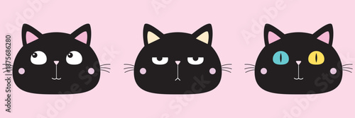 Cat icon set for app, and web design.