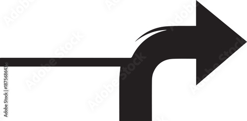 Right-Angle Turn Arrow Graphic