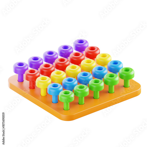 Educational Toy for Children A Colorful Pegboard for Developing Fine Motor Skills and Cognitive Abilities
