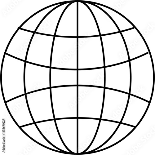 Abstract cyberpunk globe grid PNG. 3D sphere wireframe VR illustration