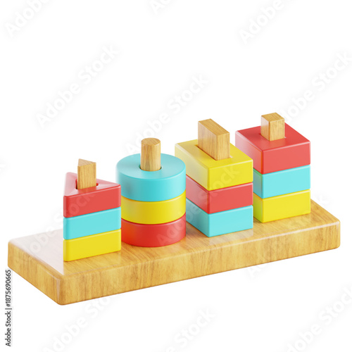 Wooden Stacking Blocks Educational Toy for Toddlers and Preschoolers, Perfect for Developing Fine Motor Skills and Color Recognition