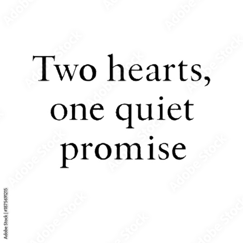 Two hearts united in a silent vow, a quiet promise made between loving souls isolated on white background