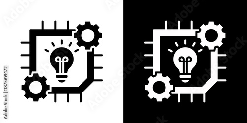 Technology Icon Set Vector Collection Style Glyph Isolated In Black And White