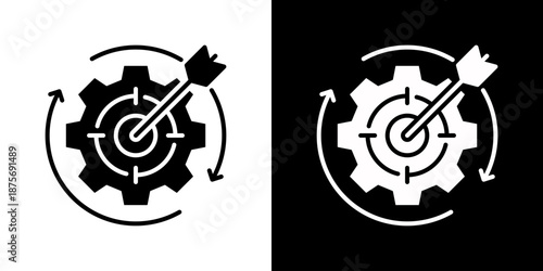 Accuracy Icon Set Vector Collection Style Glyph Isolated In Black And White