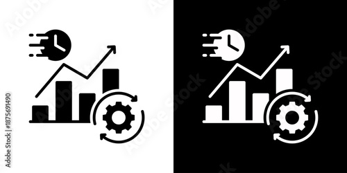 Efficiency Icon Set Vector Collection Style Glyph Isolated In Black And White