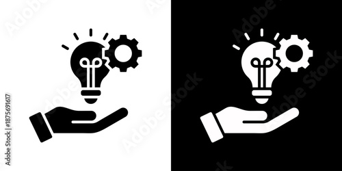Solution Icon Set Vector Collection Style Glyph Isolated In Black And White