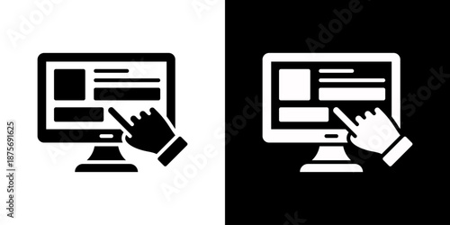 Touch Screen Icon Set Vector Collection Style Glyph Isolated In Black And White