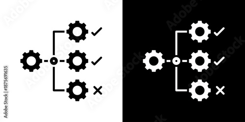Process Icon Set Vector Collection Style Glyph Isolated In Black And White