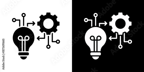Implementation Icon Set Vector Collection Style Glyph Isolated In Black And White